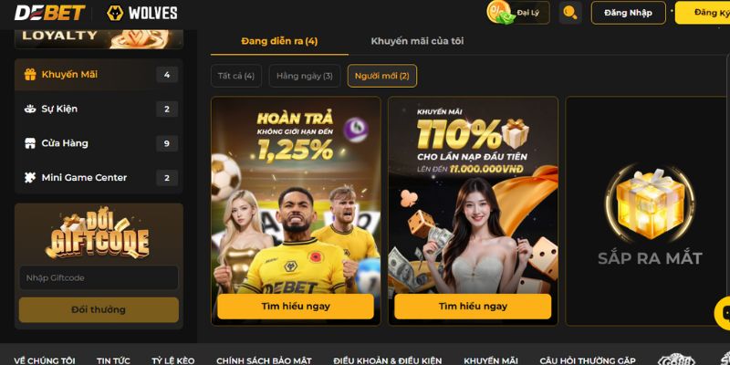 DEBET dẫn đầu với bonus nạp đầu 200% khi xử lý rút chỉ 10 phút